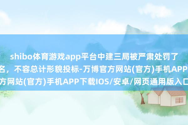 shibo体育游戏app平台中建三局被严肃处罚了 依然政府部门径直点名，不容总计形貌投标-万博官方网站(官方)手机APP下载IOS/安卓/网页通用版入口