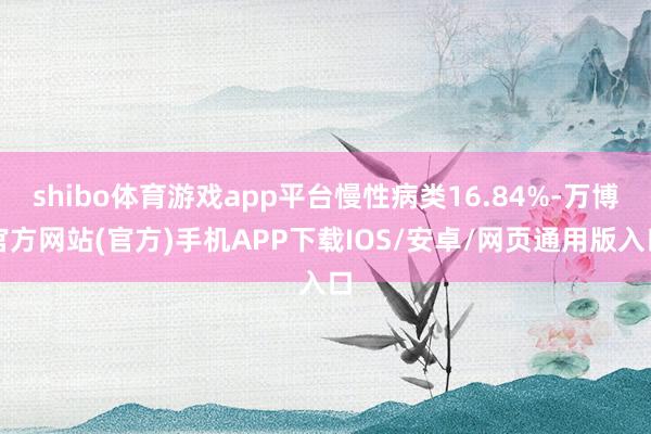 shibo体育游戏app平台慢性病类16.84%-万博官方网站(官方)手机APP下载IOS/安卓/网页通用版入口