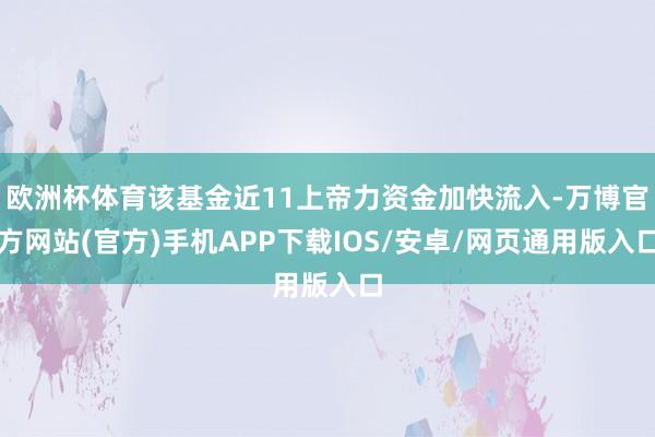 欧洲杯体育该基金近11上帝力资金加快流入-万博官方网站(官方)手机APP下载IOS/安卓/网页通用版入口