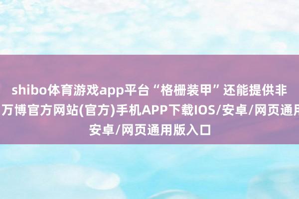 shibo体育游戏app平台“格栅装甲”还能提供非常保护-万博官方网站(官方)手机APP下载IOS/安卓/网页通用版入口